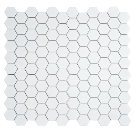 Apollo Tile Cirkel Hex 10.7 in. x 11.1 in. Matte White Porcelain Mosaic Wall and Floor Tile, 10PK ORB882H21WHTM